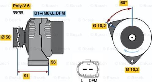 BOSCH 0 986 042 560 - Генератор vvparts.bg