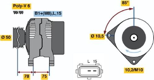 BOSCH 0 124 515 050 - Генератор vvparts.bg