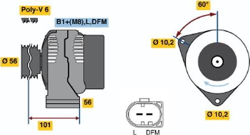 BOSCH 0 124 515 060 - Генератор vvparts.bg