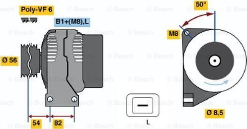 BOSCH 0 124 515 054 - Генератор vvparts.bg