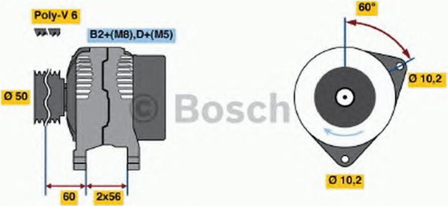 BOSCH 0 124 515 080 - Генератор vvparts.bg