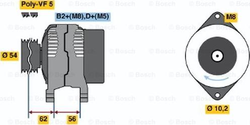 BOSCH 0 124 515 031 - Генератор vvparts.bg