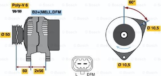 BOSCH 0 124 515 032 - Генератор vvparts.bg