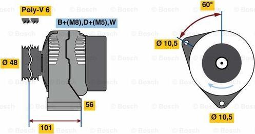 BOSCH 0 124 515 190 - Генератор vvparts.bg