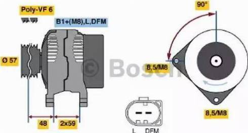 BOSCH 0124525090 - Генератор vvparts.bg