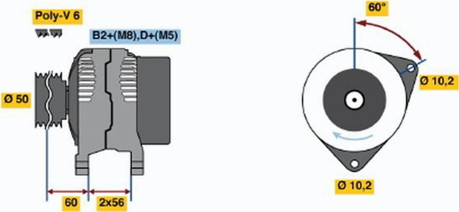 BOSCH 0 124 525 040 - Генератор vvparts.bg