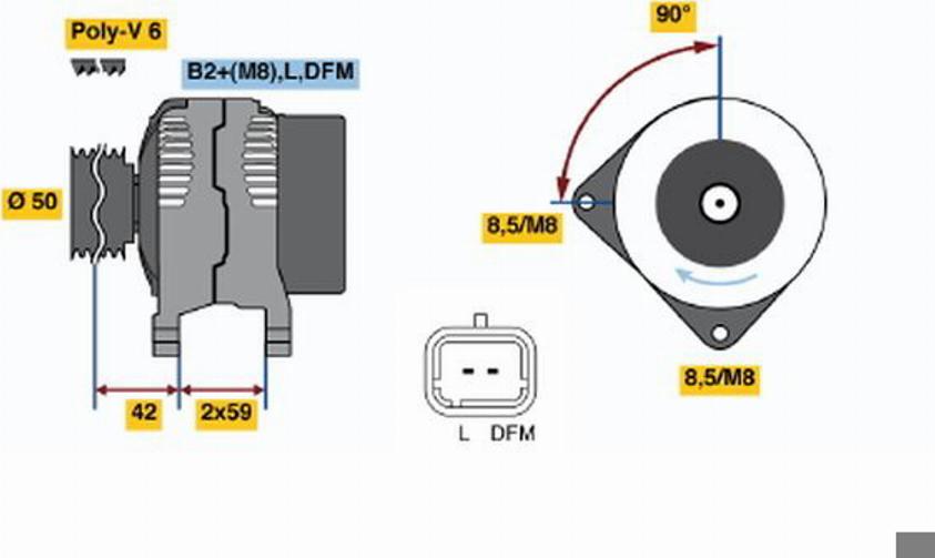 BOSCH 0 124 525 043 - Генератор vvparts.bg