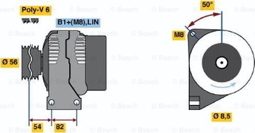 BOSCH 0 124 525 061 - Генератор vvparts.bg