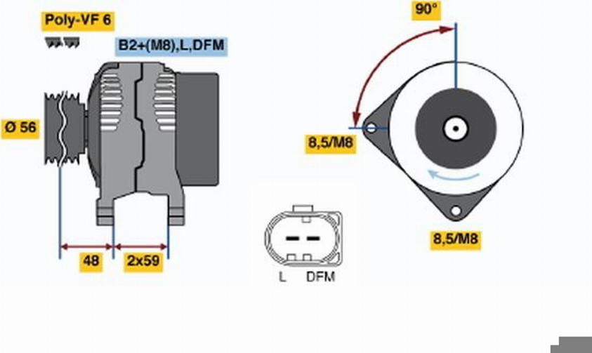 BOSCH 0124525067 - Генератор vvparts.bg