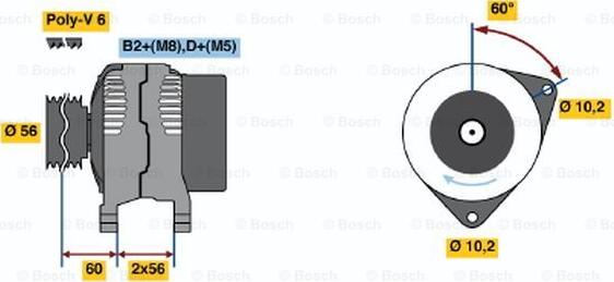 BOSCH 0 124 525 013 - Генератор vvparts.bg