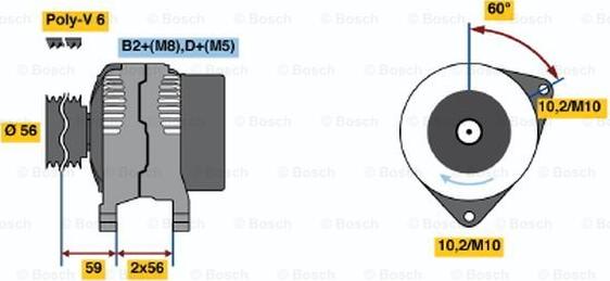 BOSCH 0 986 045 130 - Генератор vvparts.bg