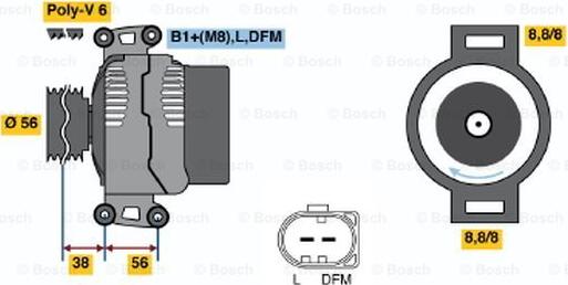 BOSCH 0 124 525 088 - Генератор vvparts.bg