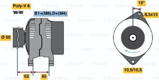 BOSCH 0 124 525 167 - Генератор vvparts.bg