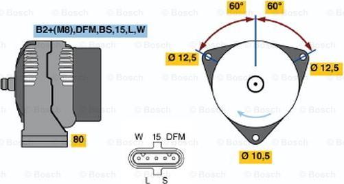 BOSCH 0 124 655 042 - Генератор vvparts.bg