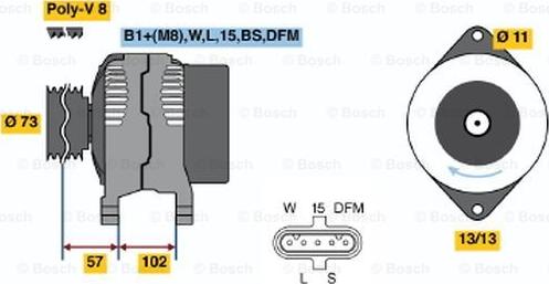 BOSCH 0 124 655 021 - Генератор vvparts.bg