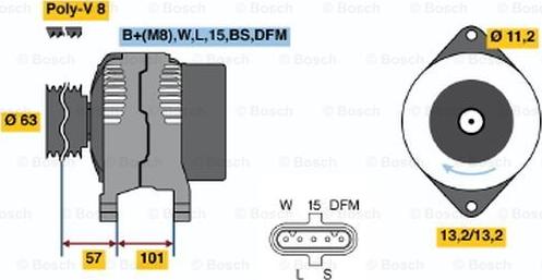 BOSCH 0 124 655 013 - Генератор vvparts.bg