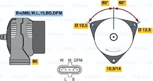 BOSCH 0 124 655 039 - Генератор vvparts.bg