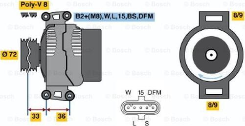 BOSCH 0 124 655 026 - Генератор vvparts.bg