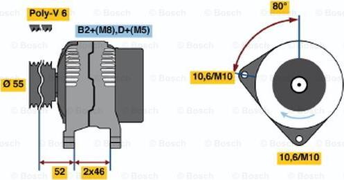 BOSCH 0 124 615 002 - Генератор vvparts.bg