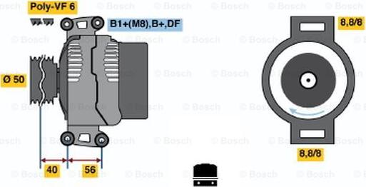 BOSCH 0 124 615 032 - Генератор vvparts.bg