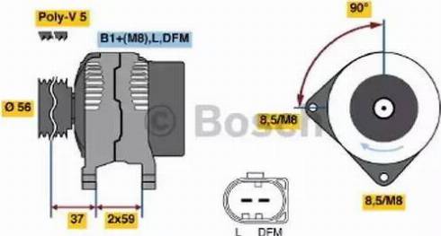 BOSCH 0124615021 - Генератор vvparts.bg