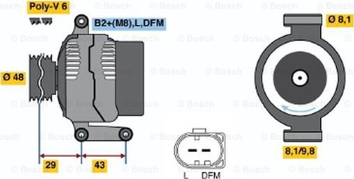 BOSCH 0 124 325 158 - Генератор vvparts.bg