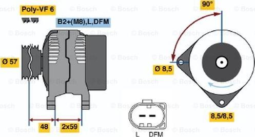 BOSCH 0 124 325 178 - Генератор vvparts.bg