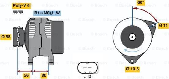 BOSCH 0 124 320 002 - Генератор vvparts.bg