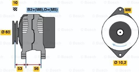 BOSCH 0 986 043 990 - Генератор vvparts.bg