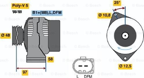 BOSCH 0 124 225 010 - Генератор vvparts.bg