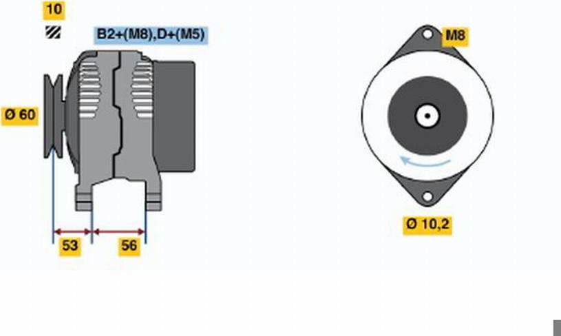 BOSCH 0 124 225 025 - Генератор vvparts.bg