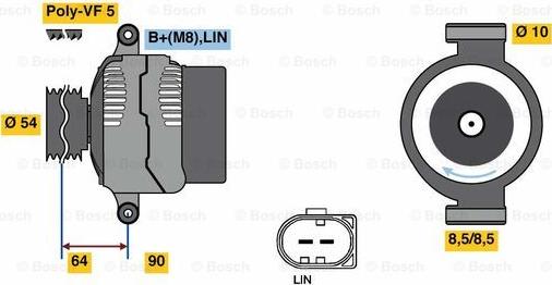 BOSCH 0 125 811 020 - Генератор vvparts.bg