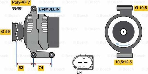 BOSCH 0 125 711 046 - Генератор vvparts.bg