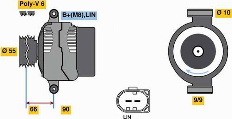 BOSCH 0 125 711 002 - Генератор vvparts.bg