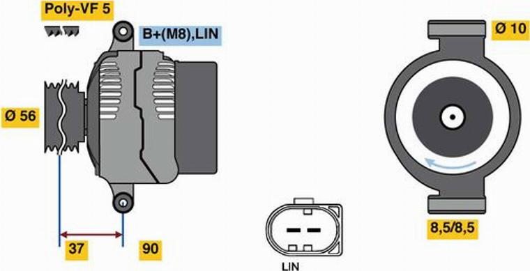 BOSCH 0125711014 - Генератор vvparts.bg