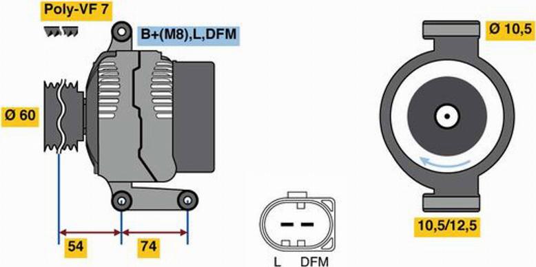 BOSCH 0 125 711 018 - Генератор vvparts.bg