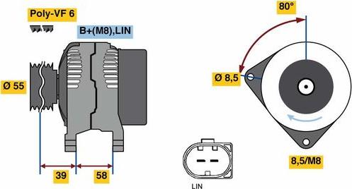 BOSCH 0125711071 - Генератор vvparts.bg