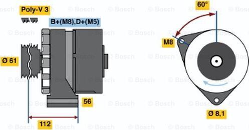 BOSCH 0 120 469 011 - Генератор vvparts.bg