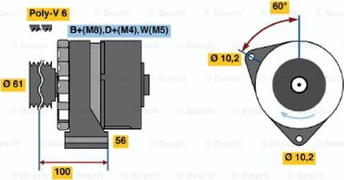 BOSCH 0 120 469 853 - Генератор vvparts.bg