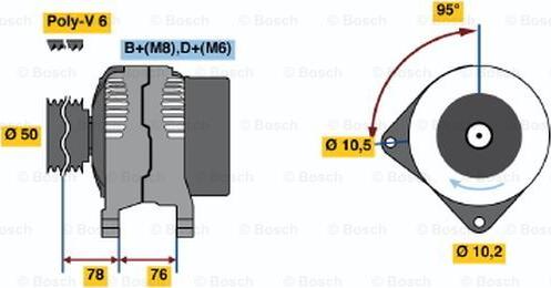 BOSCH 0 120 485 048 - Генератор vvparts.bg