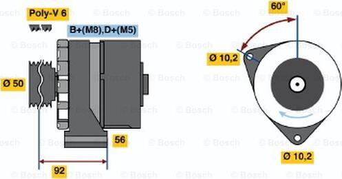 BOSCH 0 986 036 390 - Генератор vvparts.bg