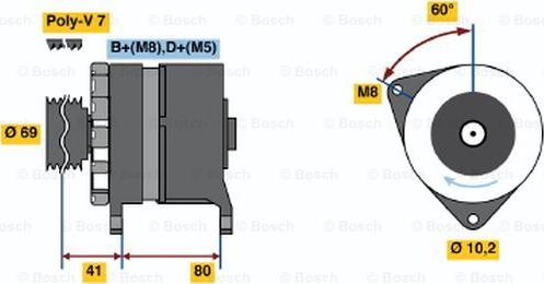 BOSCH 0 120 468 024 - Генератор vvparts.bg