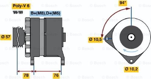 BOSCH 0 120 468 103 - Генератор vvparts.bg