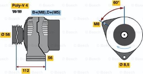 BOSCH 0 120 485 047 - Генератор vvparts.bg