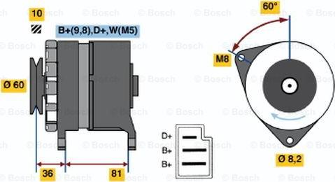 BOSCH 0 120 488 182 - Генератор vvparts.bg