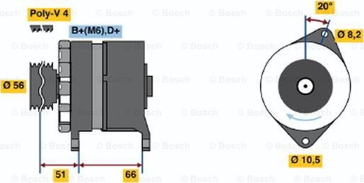 BOSCH 0 120 488 215 - Генератор vvparts.bg