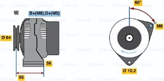 BOSCH 0 120 335 007 - Генератор vvparts.bg