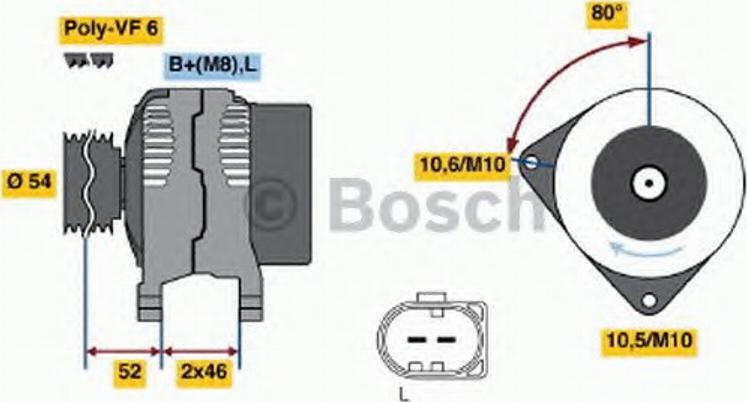 BOSCH 0 121 615 028 - Ремъчна шайба, генератор vvparts.bg