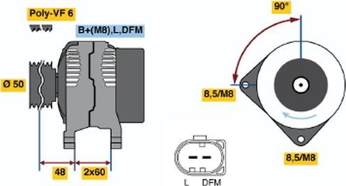 BOSCH 0 121 715 042 - Генератор vvparts.bg