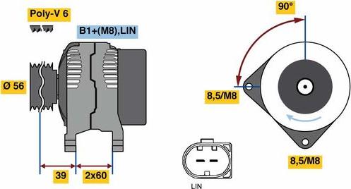 BOSCH 0121715051 - Генератор vvparts.bg